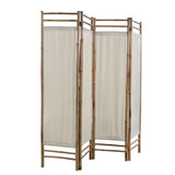 Sammenleggbar romdeler 4-paneler bambus og lerret 160 cm