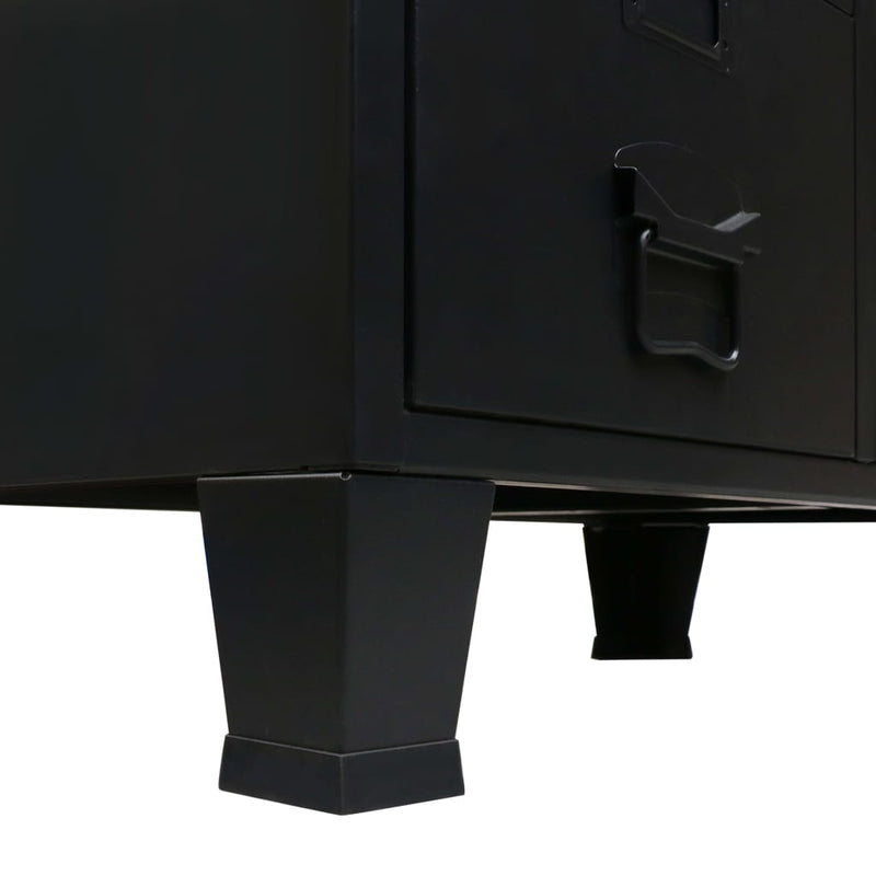 Garderobe metall industriell stil 67x35x107 cm svart