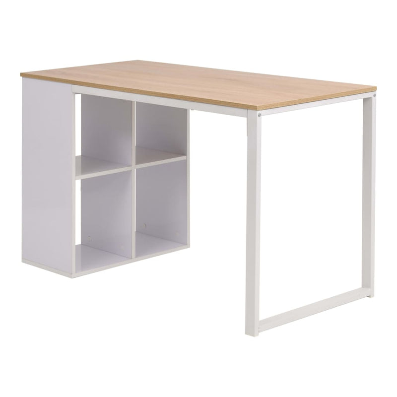 Skrivebord 120x60x75 cm eik og hvit
