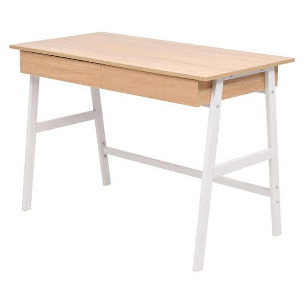 Skrivebord 110x55x75 cm eik og hvit