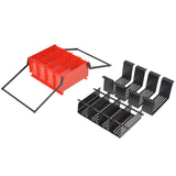 Papirbrikettpresse stål 38x31x18 cm svart og rød
