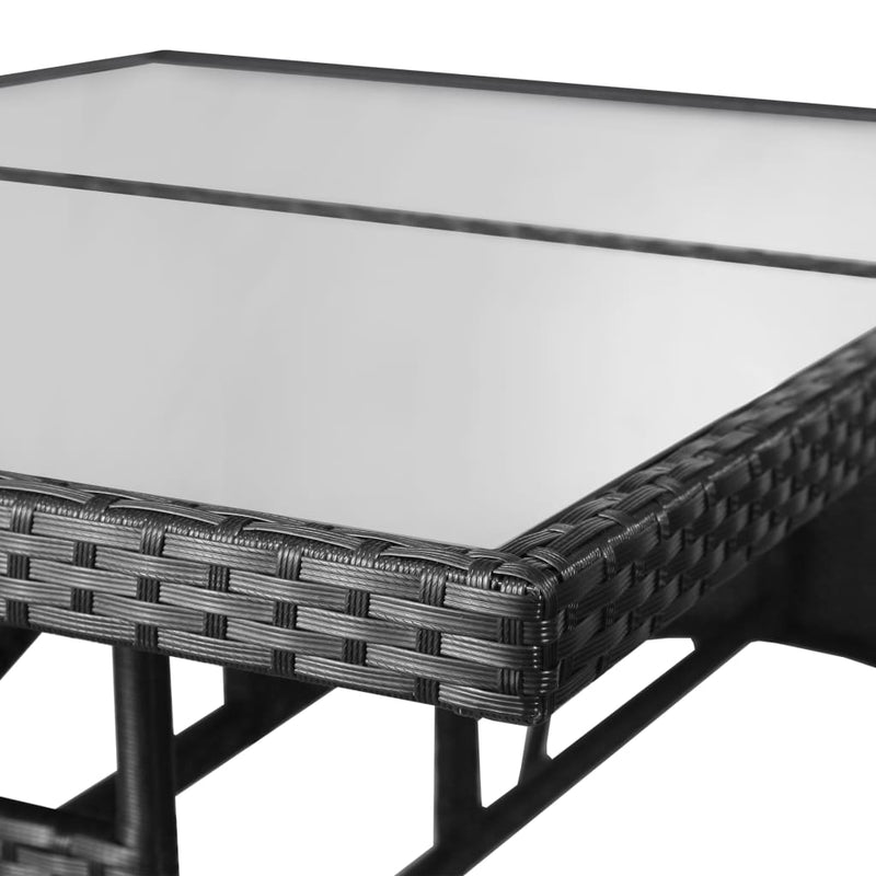 Hagebord svart 140x80x74 cm polyrotting