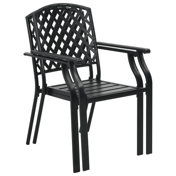 Stablestoler 2 stk stål svart
