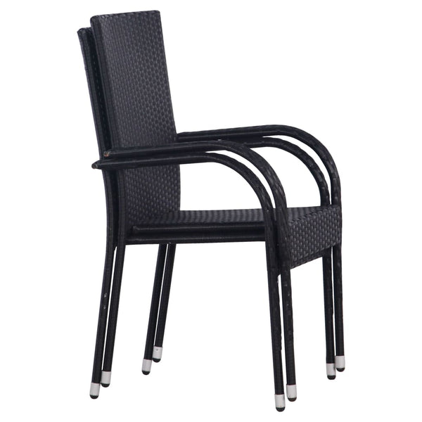 Stablestoler 2 stk polyrotting svart