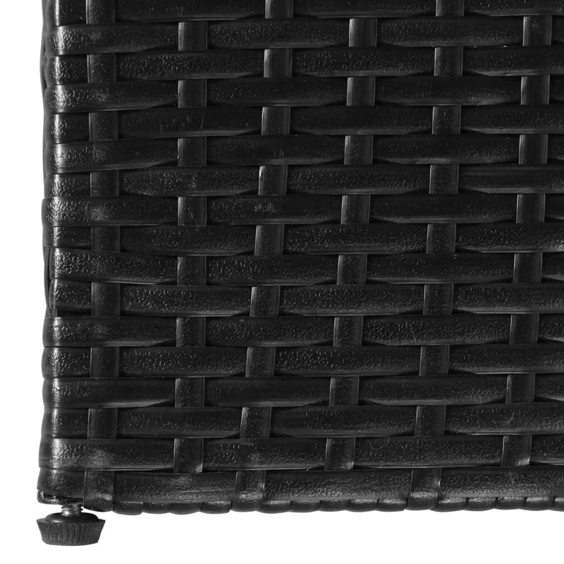 Putekasse 150x100x100 cm polyrotting svart