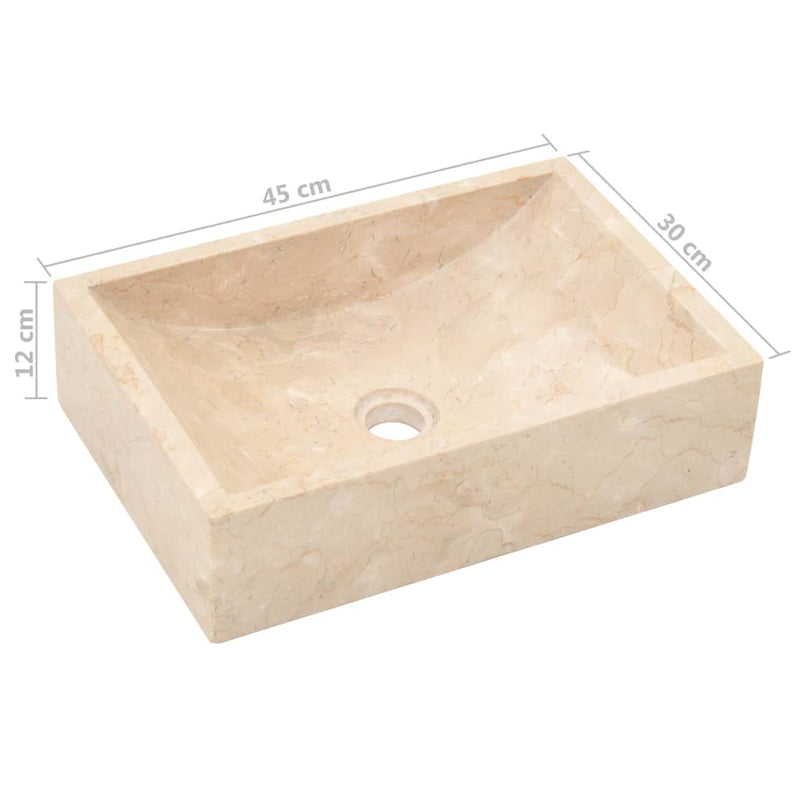 Vask 45x30x12 cm marmor krem