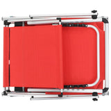 VidaXL Sammenleggbar solseng med solskjerm aluminium og textilene rød