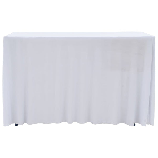 Elastisk bordduk med skjørt 2 stk 183x76x74 cm hvit