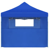 Sammenleggbart festtelt popup med 5 sidevegger 3x9 m blå