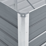 Høybed galvanisert stål 129x129x77 cm grå