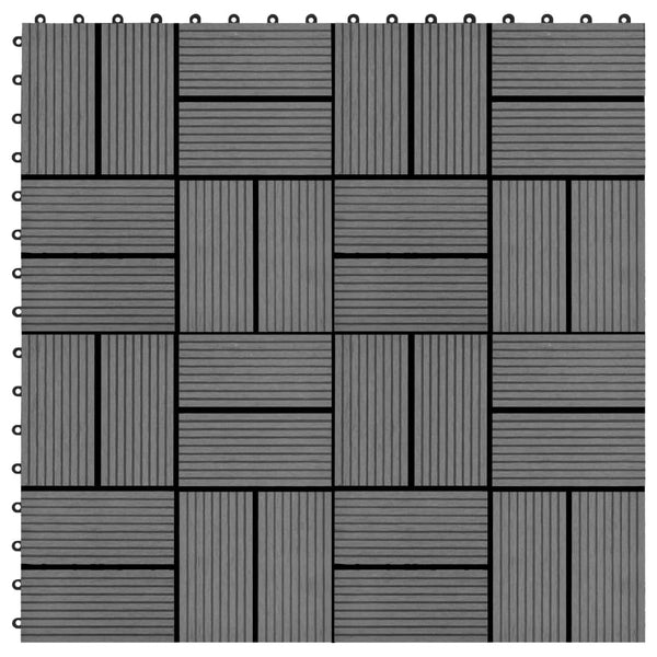 Terrassebord 11 stk WPC 30x30 cm 1 kvm grå
