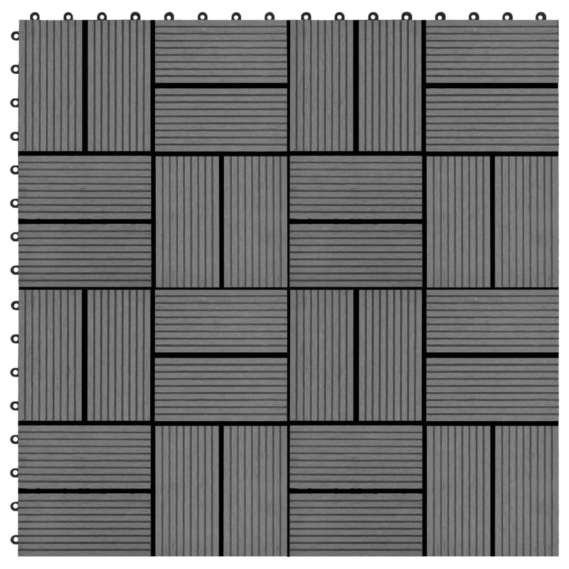 Terrassebord 11 stk WPC 30x30 cm 1 kvm grå