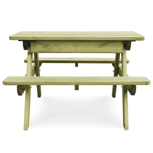 Piknikbord med benker 90x90x58 cm impregnert furu