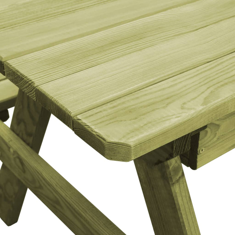 Piknikbord med benker 90x90x58 cm impregnert furu