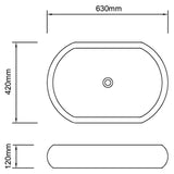 Baderomsvask med kran keramisk oval hvit