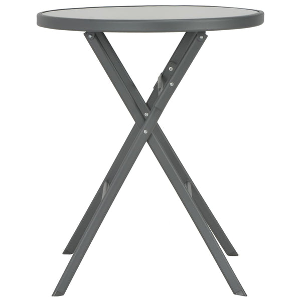 Sammenleggbart bistrobord grå 60x70 cm glass og stål