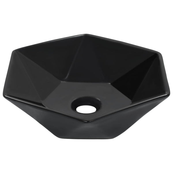 Vask 41x36,5x12 cm keramikk svart