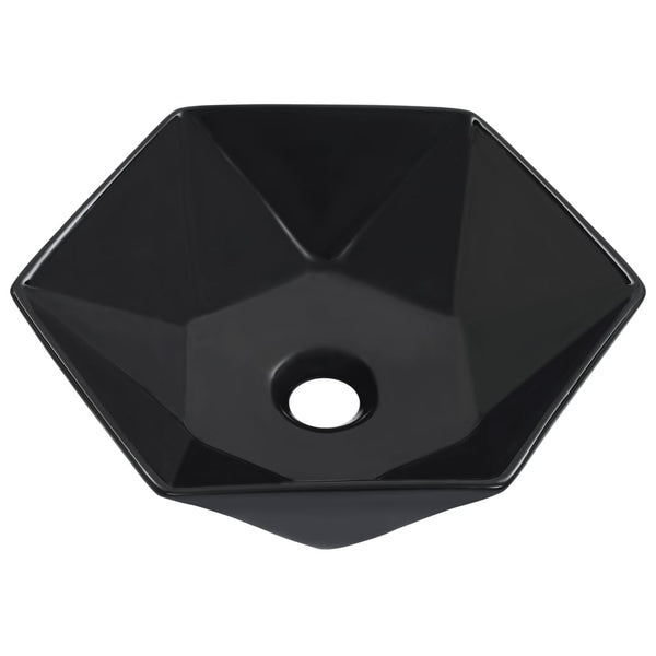 Vask 41x36,5x12 cm keramikk svart