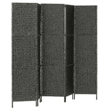 Romdeler med 5 paneler 193x160 cm vannhyacinth svart