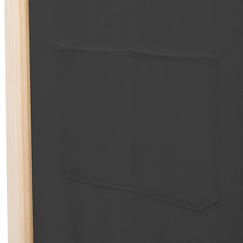 Romdeler 5 paneler grå 200x170x4 cm stoff