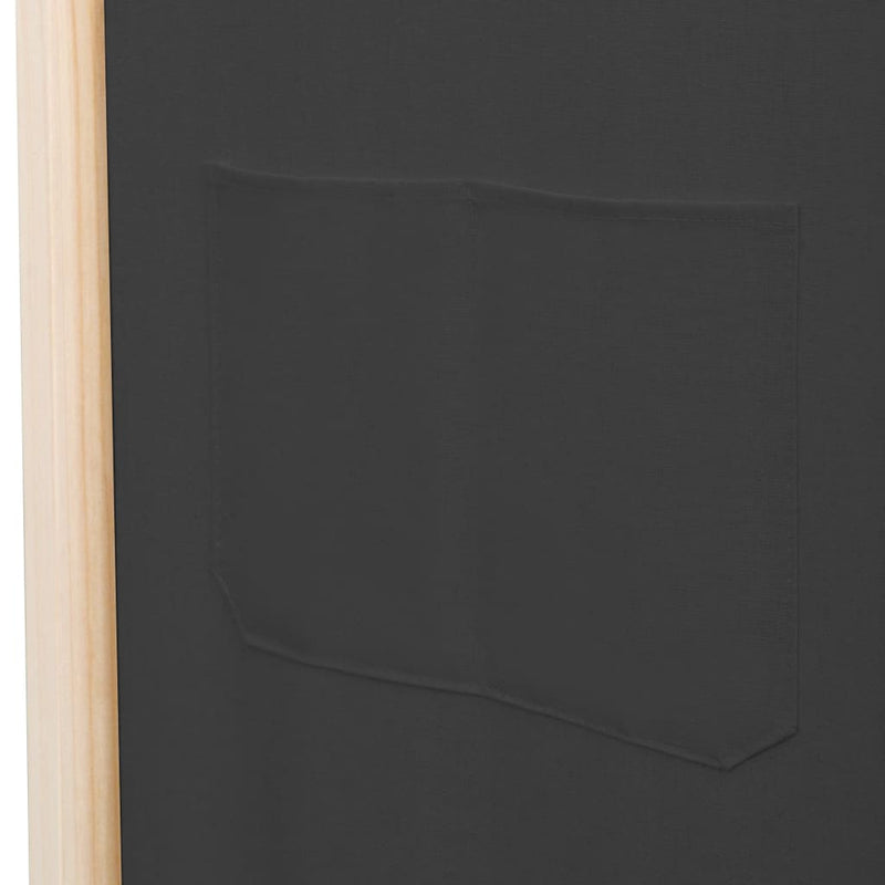 Romdeler 6 paneler grå 240x170x4 cm stoff