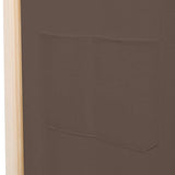 Romdeler 5 paneler brun 200x170x4 cm stoff