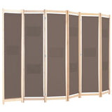 Romdeler 6 paneler brun 240x170x4 cm stoff