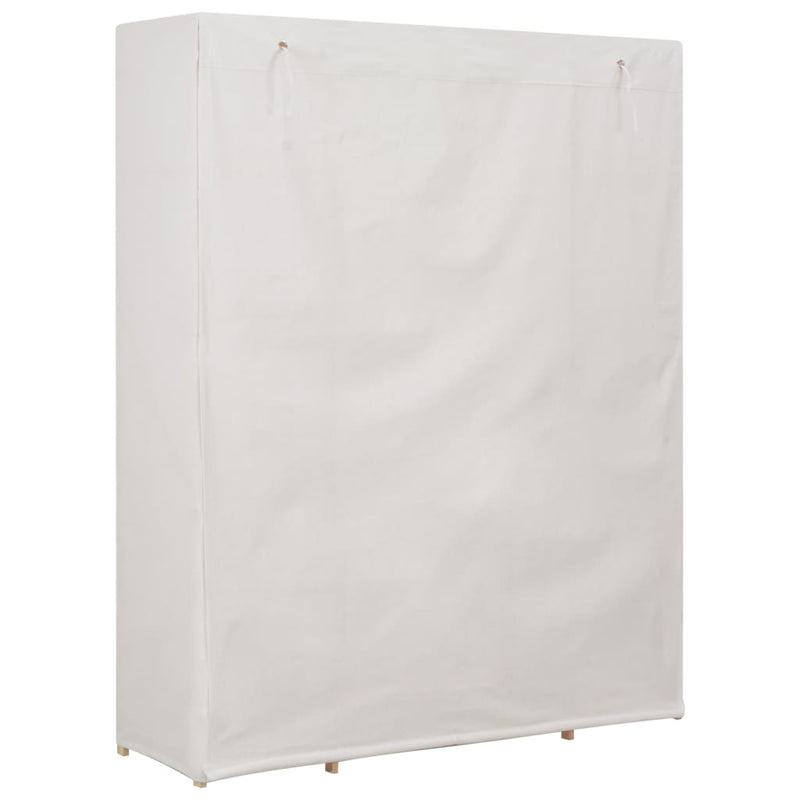 Garderobeskap hvit 135x40x170 cm stoff
