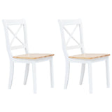 Spisestoler 2 stk hvit og lys heltre gummitre