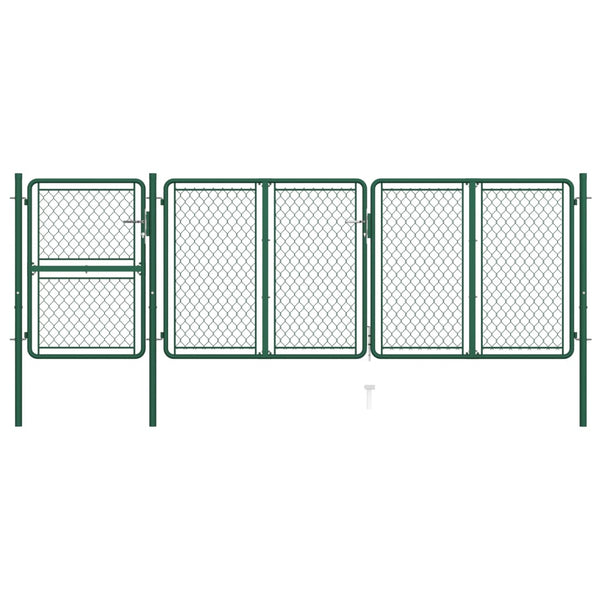 Hageport stål 125x395 cm grønn