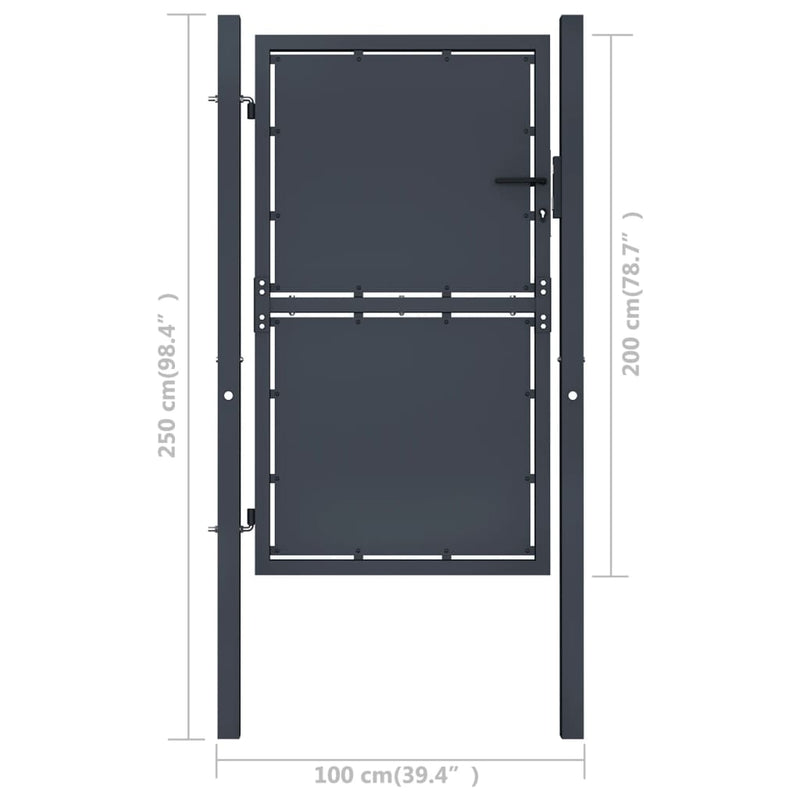 Hageport stål 100x200 cm antrasitt