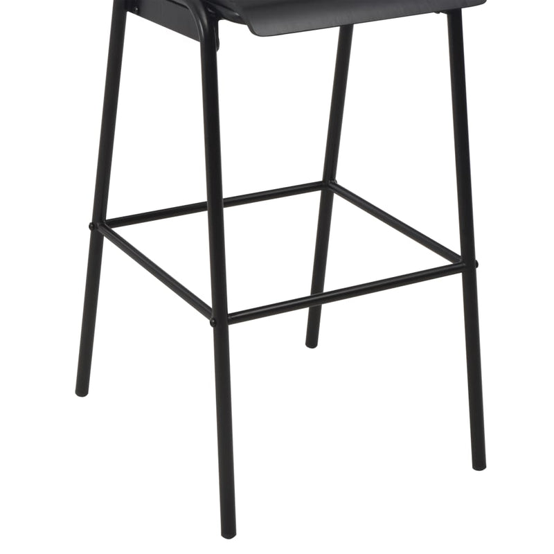 Barstoler 2 stk svart solid kryssfinér stål