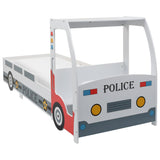 Politibil barneseng med skrivebord 90x200 cm