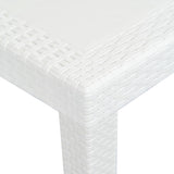 Hagebord hvit 150x90x72 cm plast rottingdesign