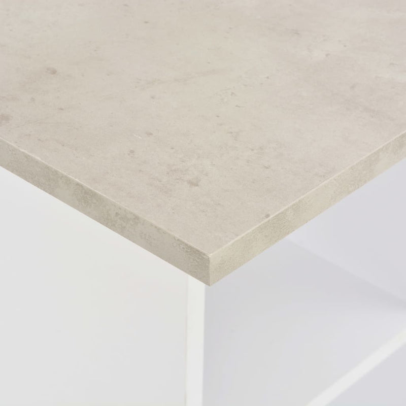 Barbord hvit og betong 60x60x110 cm