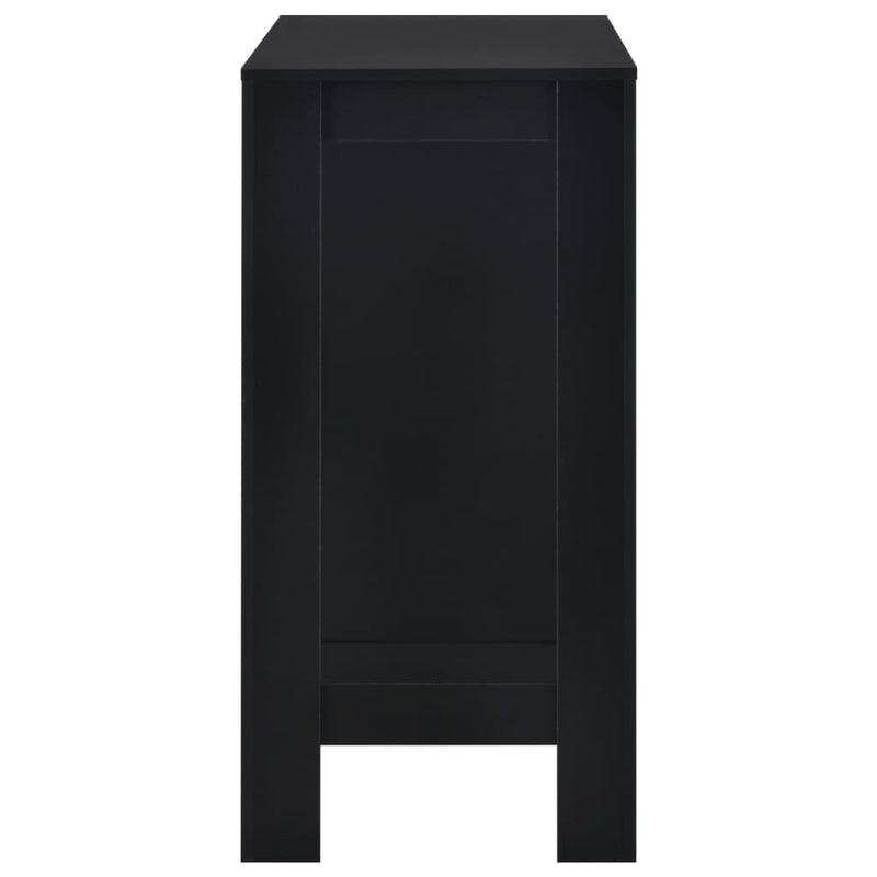 Barbord med hylle svart 110x50x103 cm
