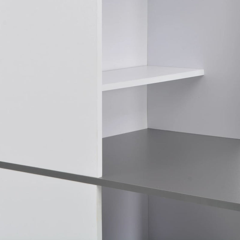Barbord med skap hvit 115x59x200 cm
