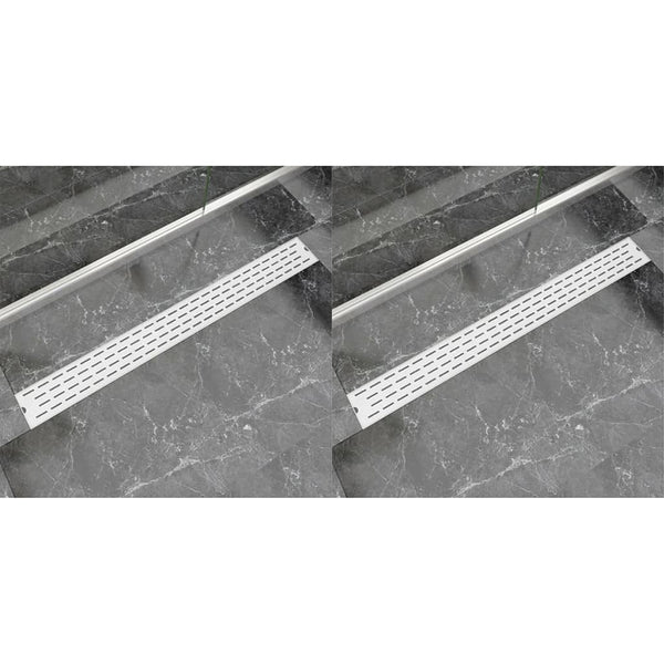 Lineært dusjavløp 2 stk linje 1030x140 mm rustfritt stål