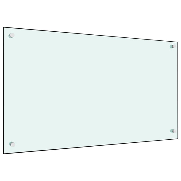 Kjøkkenplate hvit 90x50 cm herdet glass