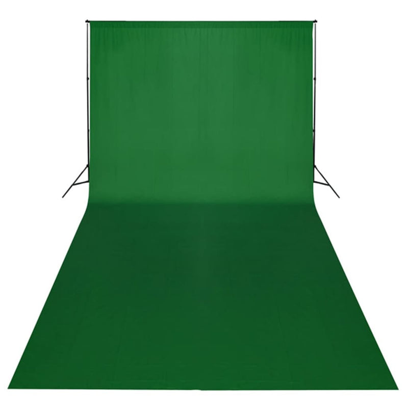 Studiosett grønt bakteppe 600x300 cm og lys
