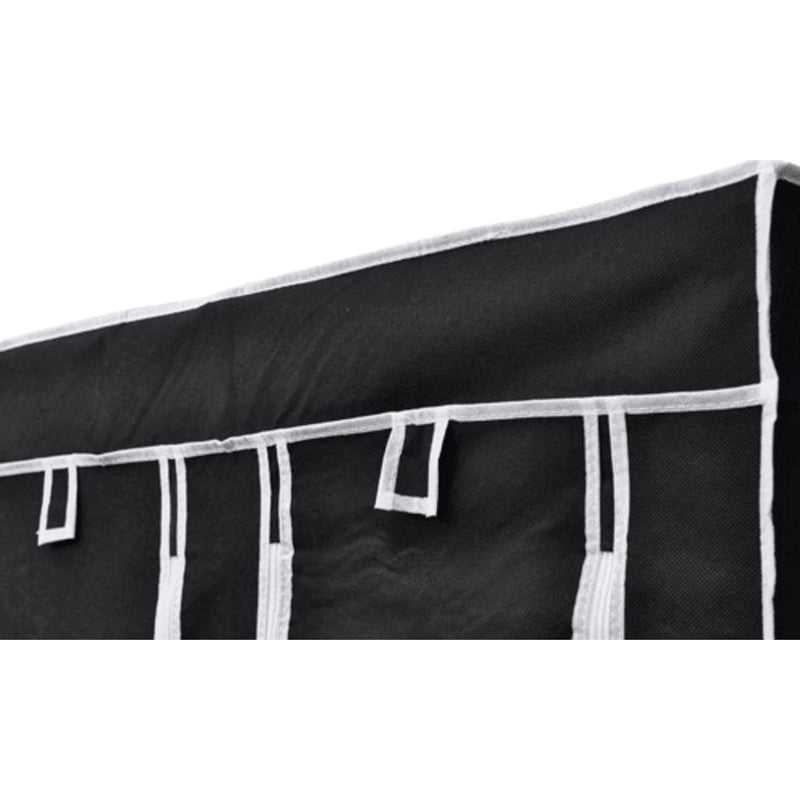 Sammenleggbar garderobe svart 110 x 45 x 175 cm