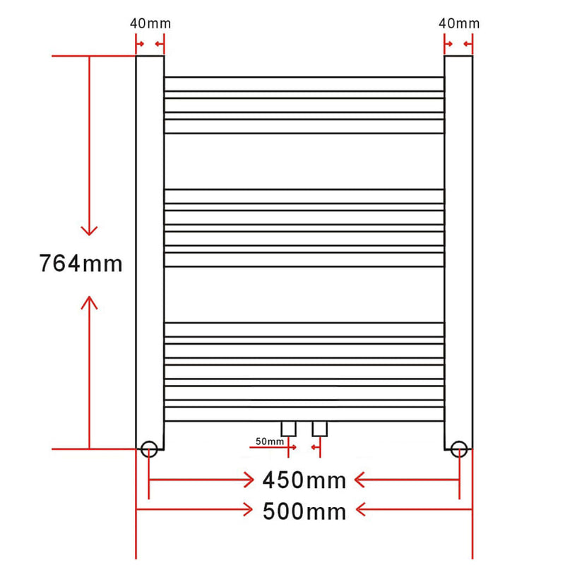 Radiator håndklestativ 500 x 764 mm