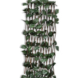 Espaliergjerde selje med kunstige blader 5 stk 180x90 cm