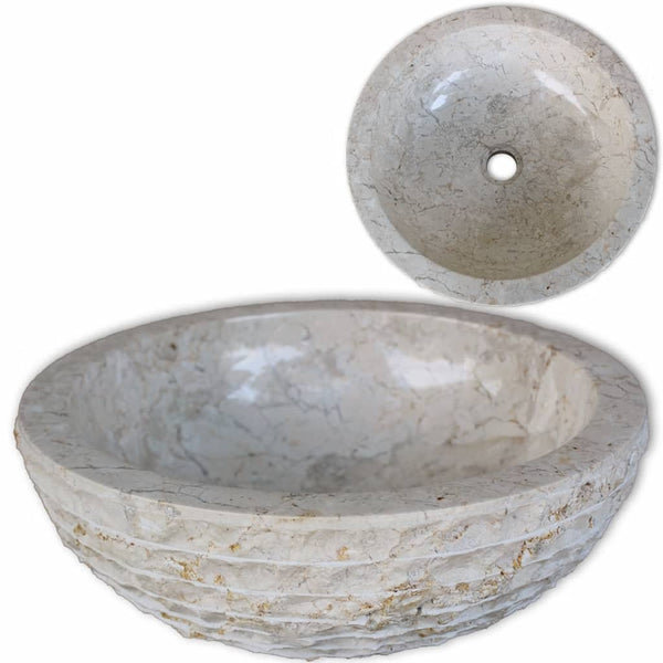 Servant marmor 40 cm krem