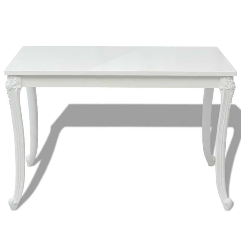 Spisebord 116x66x76 cm høyglans hvit