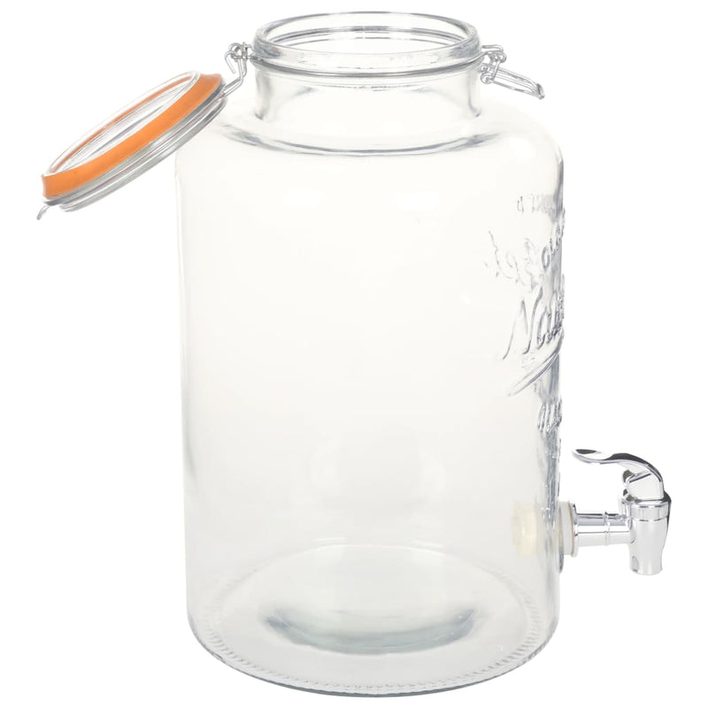 Vanndispenser XXL med kran gjennomsiktig 8 L glass