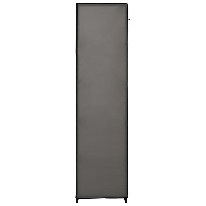 Garderobeskap med rom og stenger grå 150x45x176 cm stoff