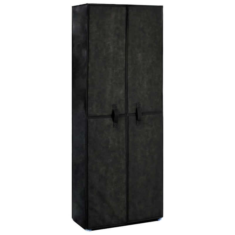 Skoskap svart 60x30x166 cm stoff