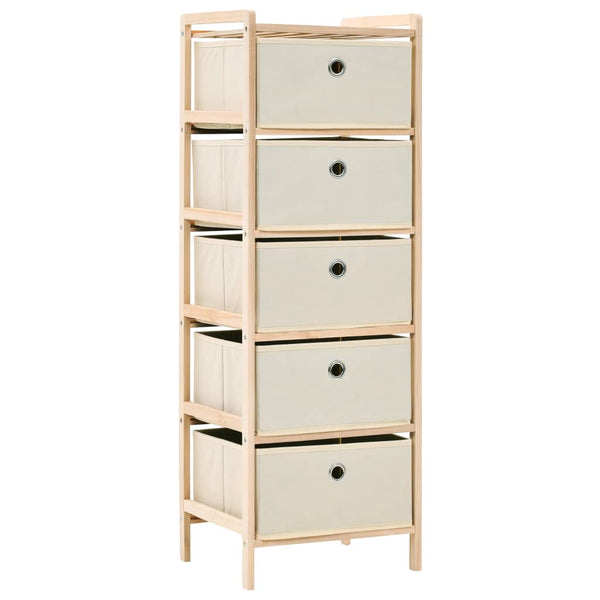 Oppbevaringshyller 2 stk med 5 stoffkurver beige sedertre