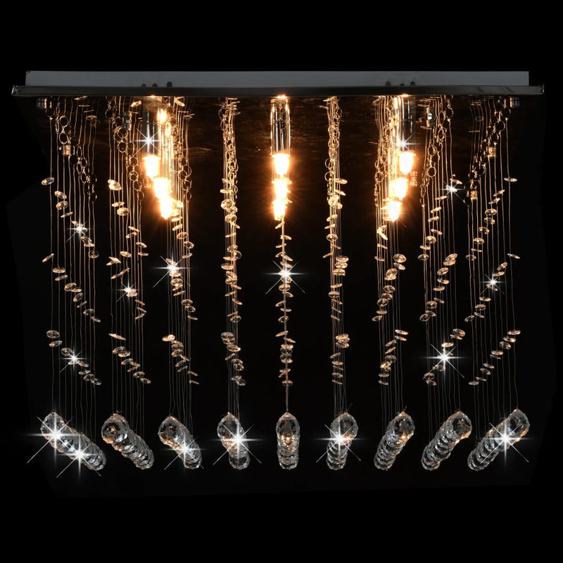 Taklampe med krystallperler sølv kubisk G9